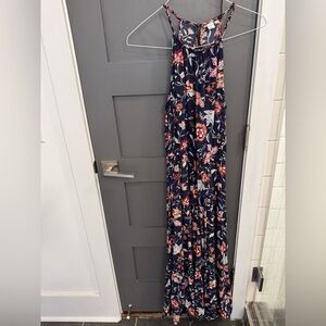 Old Navy maxi halter dress with flowers, size XS